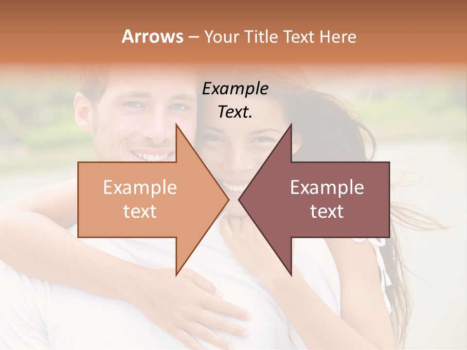 Young Couple Smiling Happy Portrait PowerPoint Template