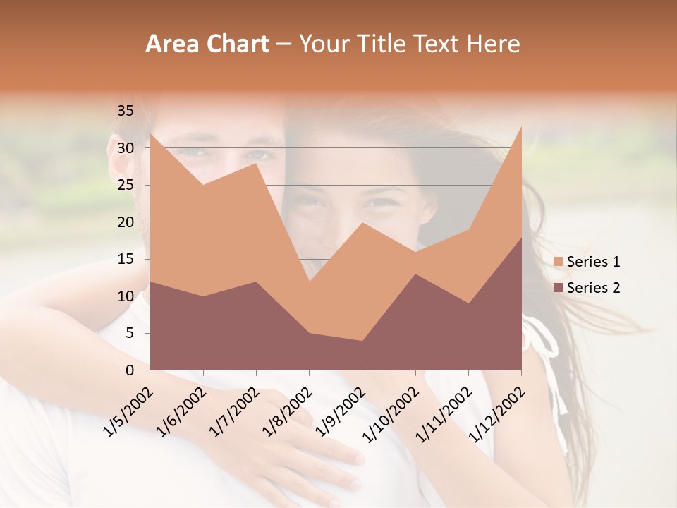 Young Couple Smiling Happy Portrait PowerPoint Template