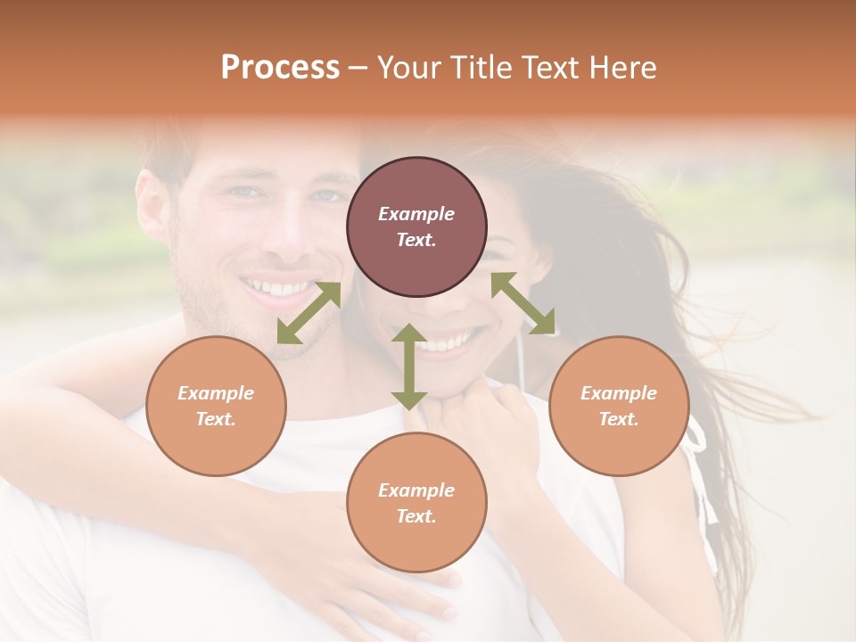 Young Couple Smiling Happy Portrait PowerPoint Template