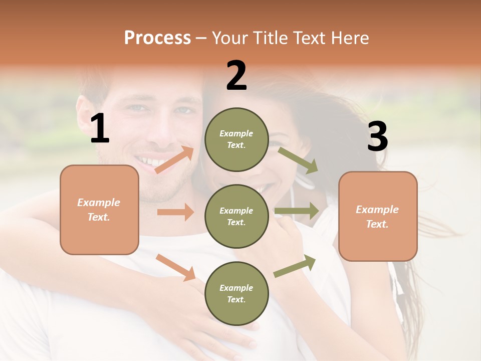 Young Couple Smiling Happy Portrait PowerPoint Template