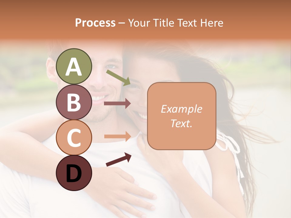 Young Couple Smiling Happy Portrait PowerPoint Template