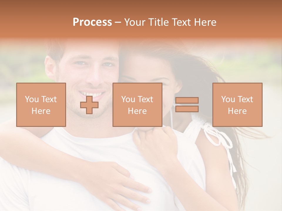 Young Couple Smiling Happy Portrait PowerPoint Template