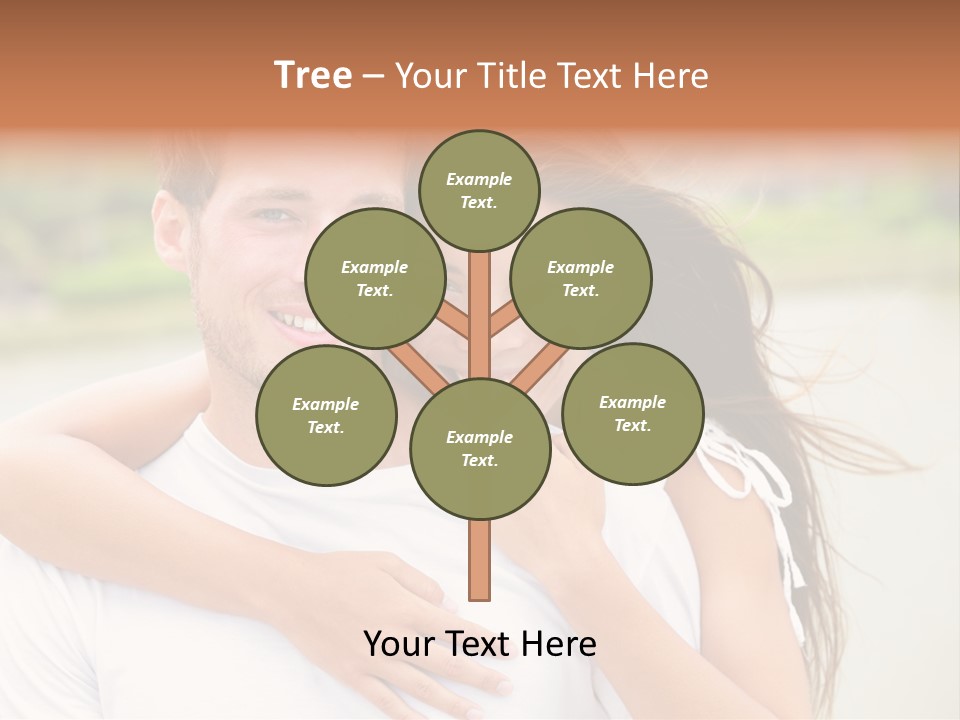 Young Couple Smiling Happy Portrait PowerPoint Template