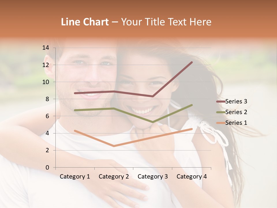 Young Couple Smiling Happy Portrait PowerPoint Template