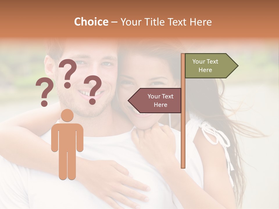 Young Couple Smiling Happy Portrait PowerPoint Template
