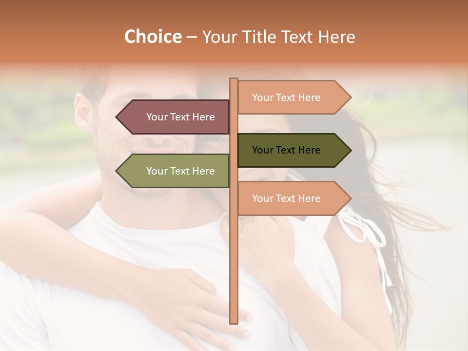 Young Couple Smiling Happy Portrait PowerPoint Template