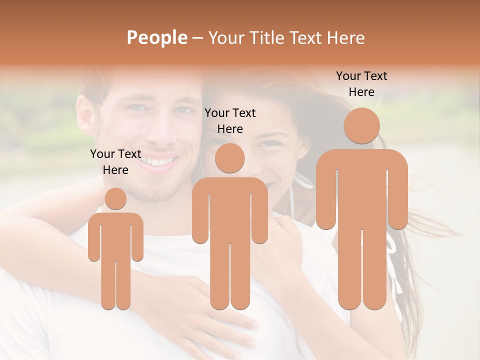 Young Couple Smiling Happy Portrait PowerPoint Template