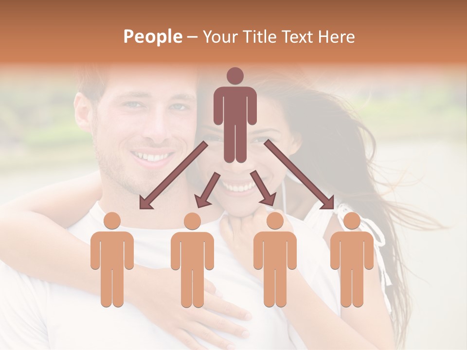 Young Couple Smiling Happy Portrait PowerPoint Template