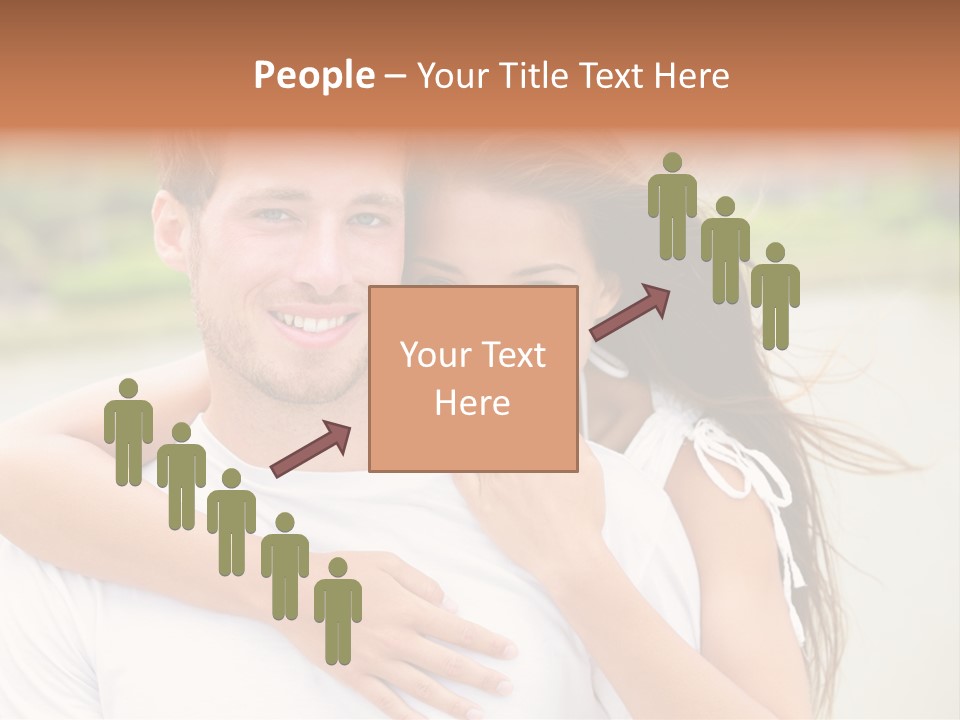 Young Couple Smiling Happy Portrait PowerPoint Template