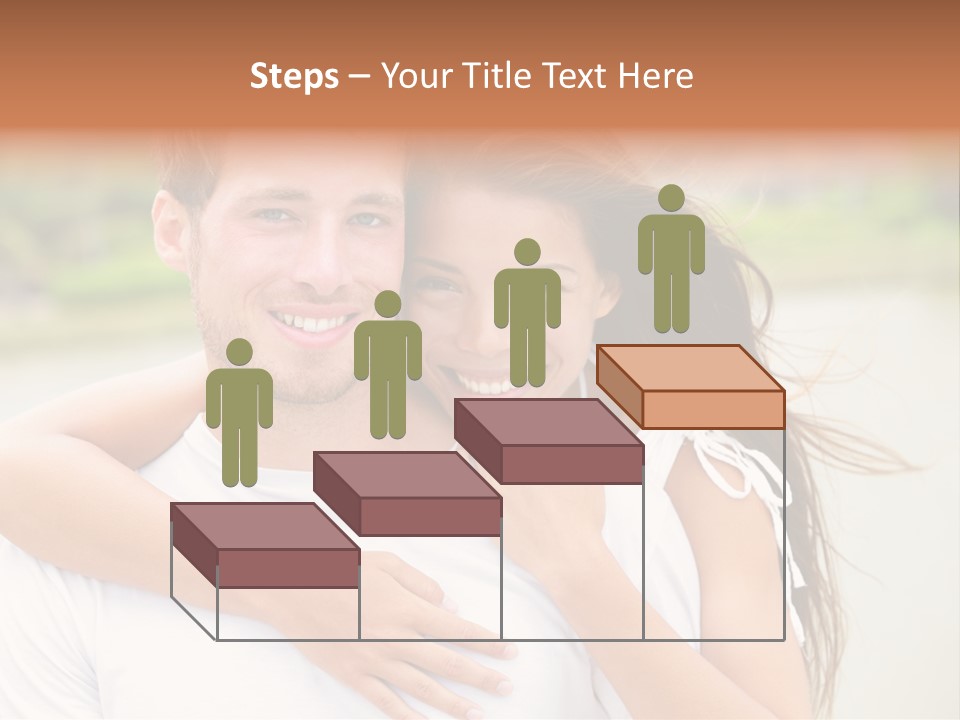 Young Couple Smiling Happy Portrait PowerPoint Template