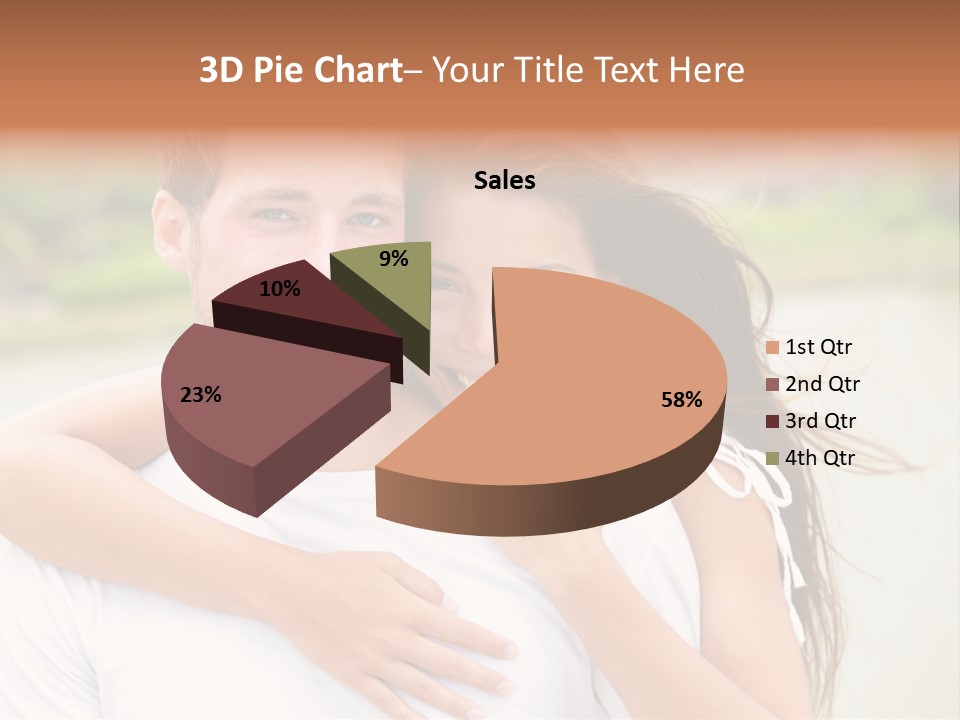 Young Couple Smiling Happy Portrait PowerPoint Template