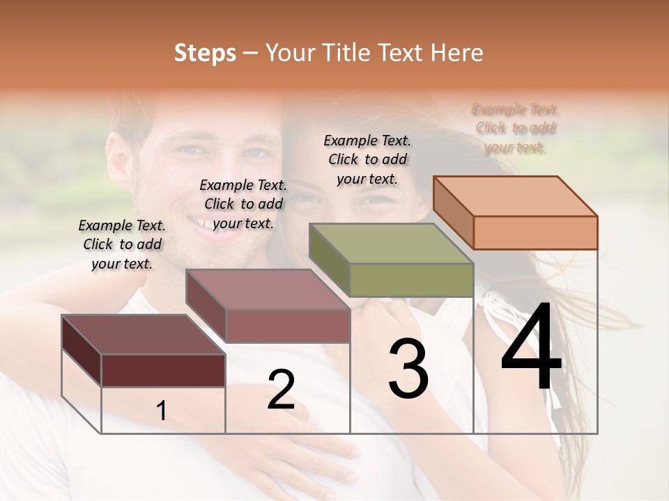 Young Couple Smiling Happy Portrait PowerPoint Template