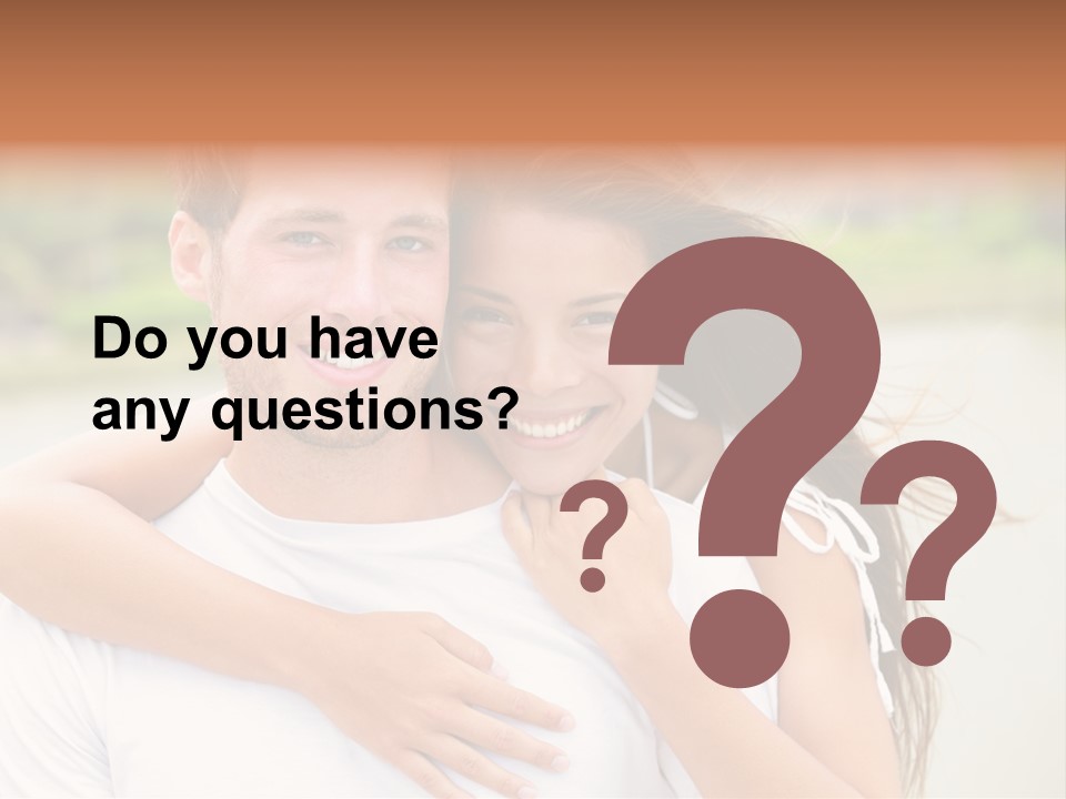 Young Couple Smiling Happy Portrait PowerPoint Template