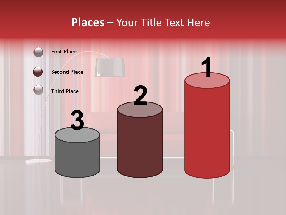 Modern Interior With Red Sofa PowerPoint Template