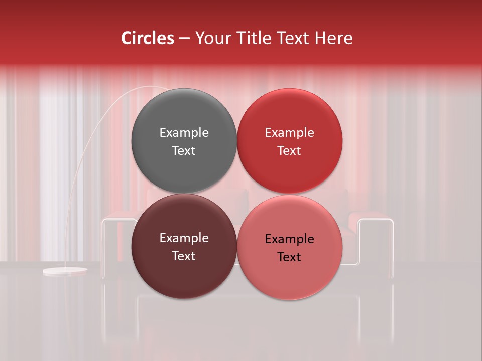 Modern Interior With Red Sofa PowerPoint Template