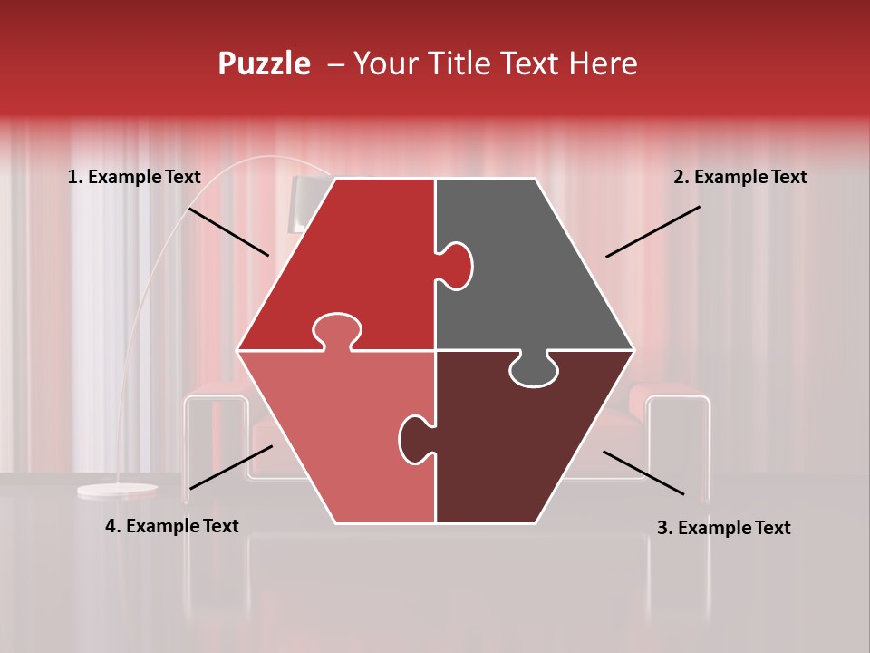 Modern Interior With Red Sofa PowerPoint Template