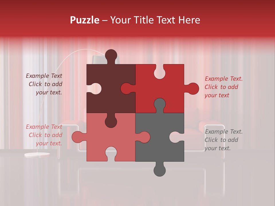 Modern Interior With Red Sofa PowerPoint Template