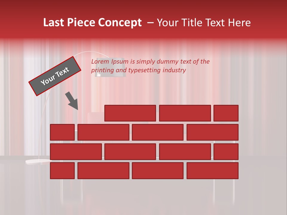Modern Interior With Red Sofa PowerPoint Template
