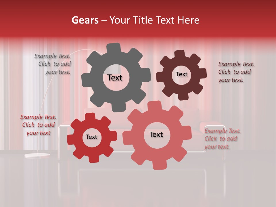 Modern Interior With Red Sofa PowerPoint Template