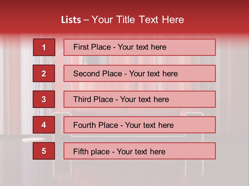 Modern Interior With Red Sofa PowerPoint Template