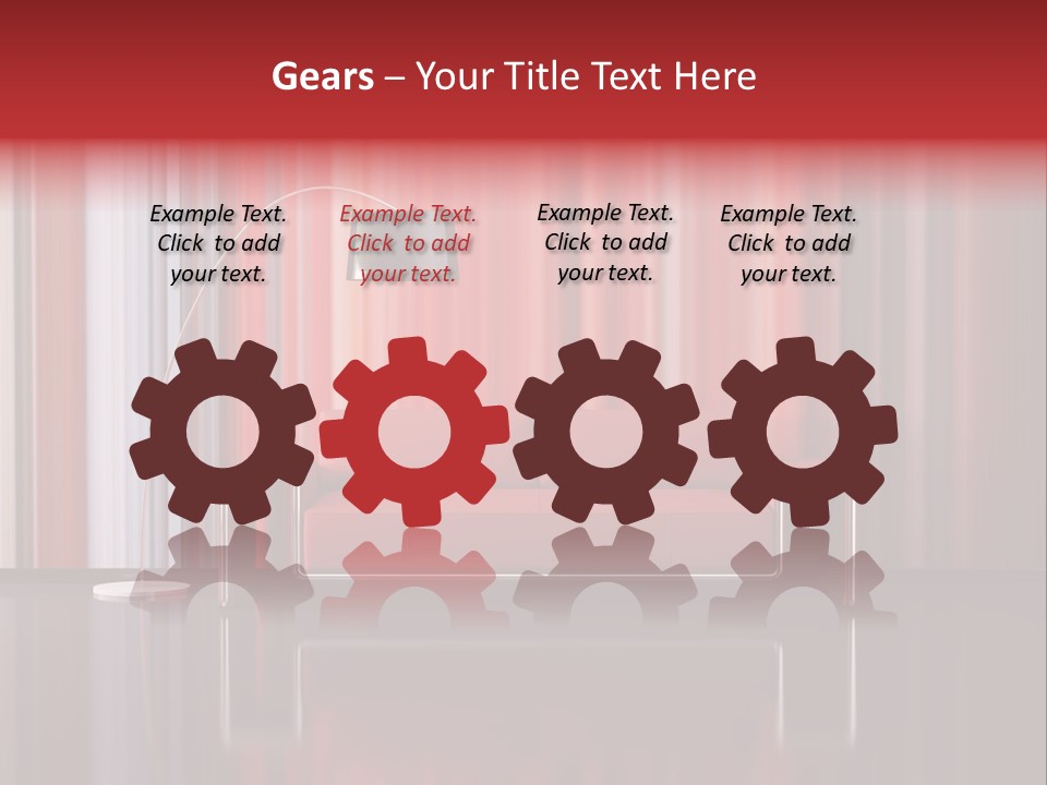 Modern Interior With Red Sofa PowerPoint Template