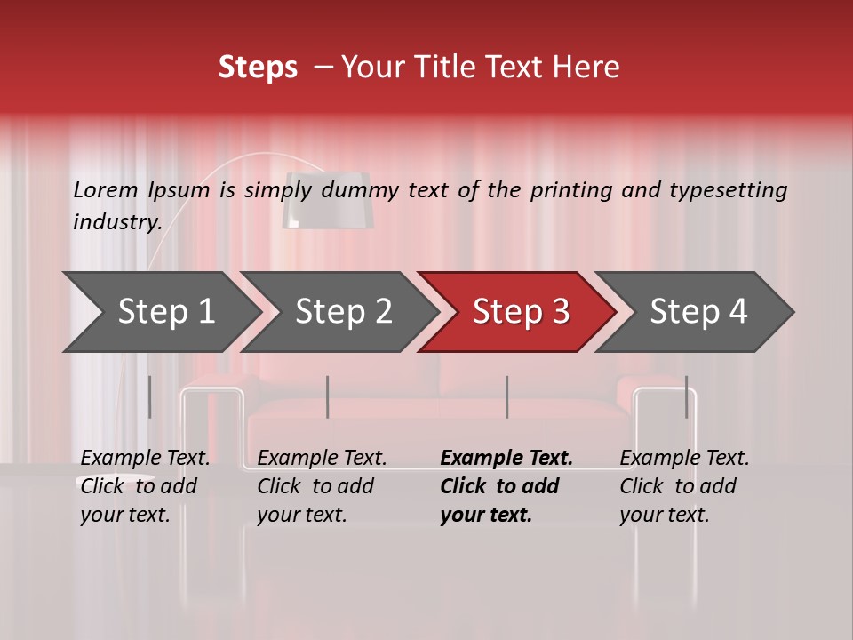 Modern Interior With Red Sofa PowerPoint Template