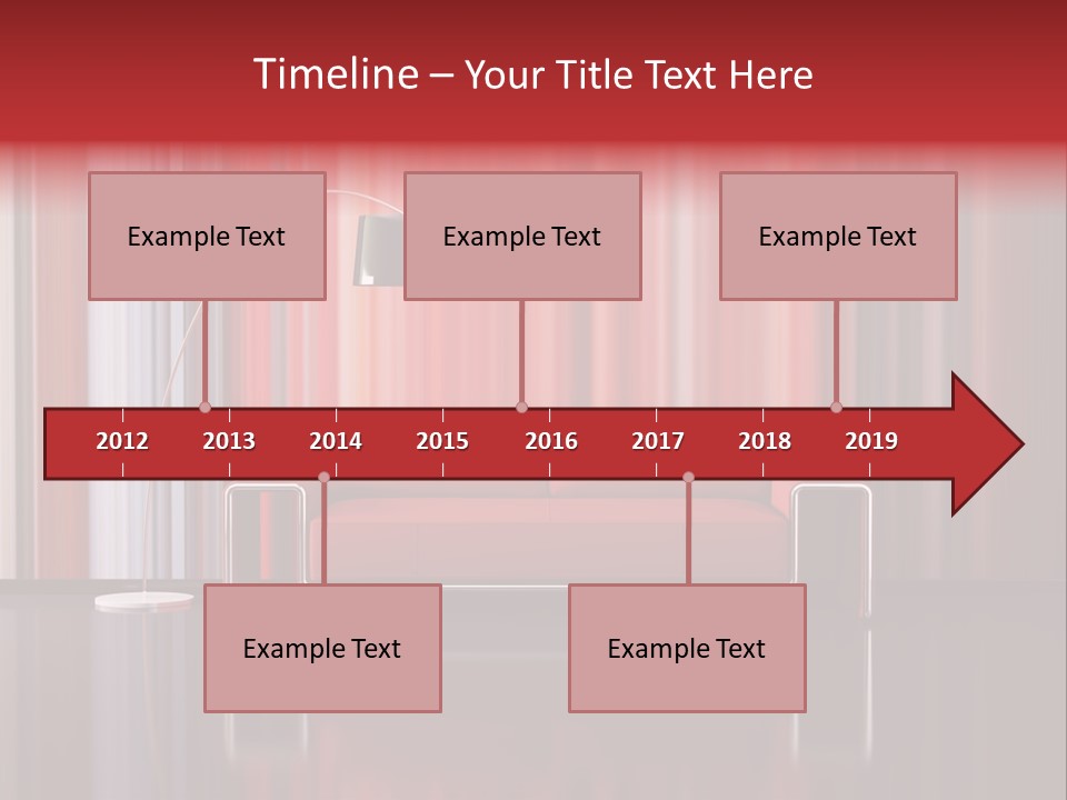 Modern Interior With Red Sofa PowerPoint Template