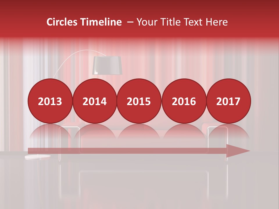 Modern Interior With Red Sofa PowerPoint Template