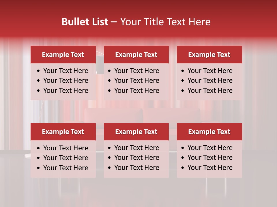 Modern Interior With Red Sofa PowerPoint Template