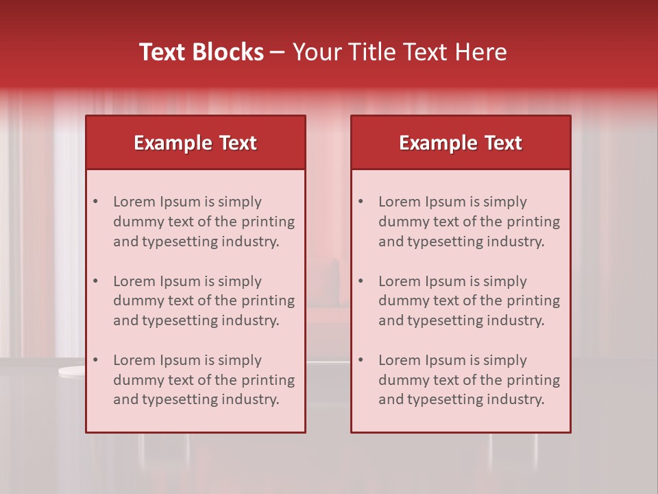 Modern Interior With Red Sofa PowerPoint Template