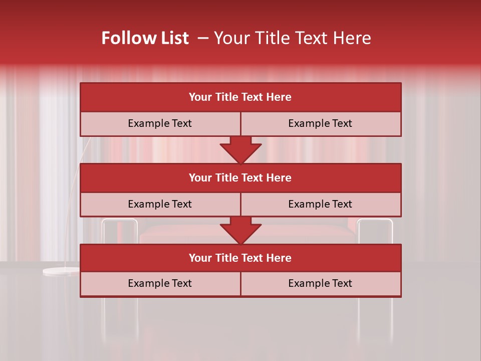 Modern Interior With Red Sofa PowerPoint Template