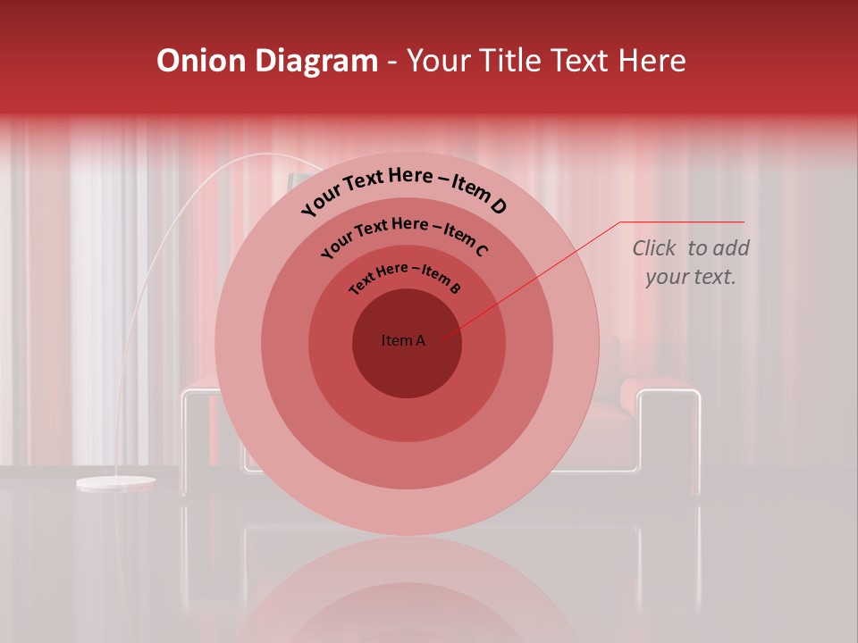 Modern Interior With Red Sofa PowerPoint Template