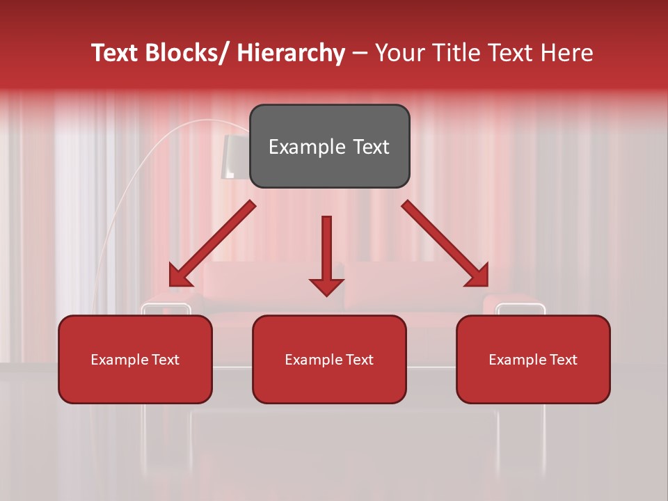 Modern Interior With Red Sofa PowerPoint Template