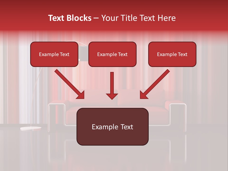 Modern Interior With Red Sofa PowerPoint Template