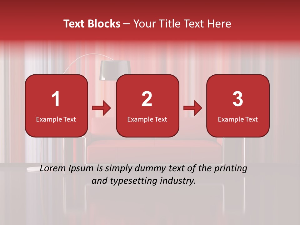 Modern Interior With Red Sofa PowerPoint Template