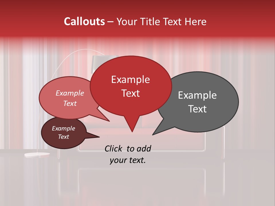 Modern Interior With Red Sofa PowerPoint Template