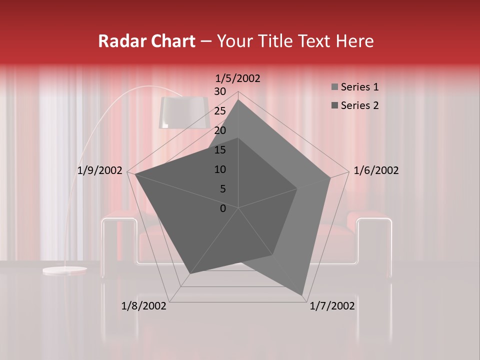 Modern Interior With Red Sofa PowerPoint Template