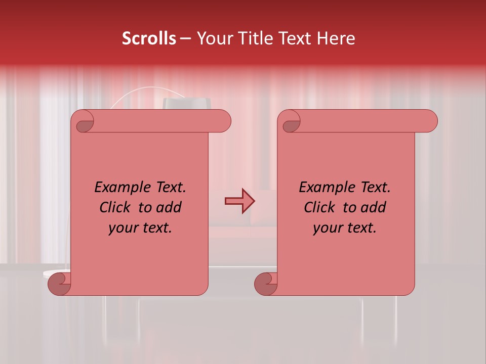 Modern Interior With Red Sofa PowerPoint Template
