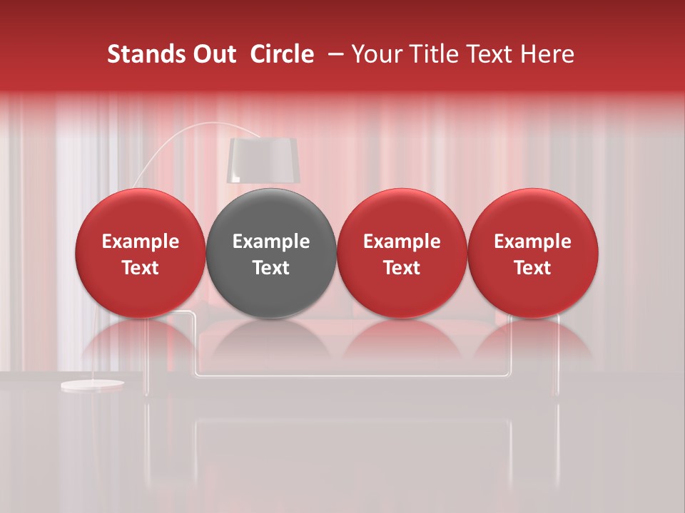 Modern Interior With Red Sofa PowerPoint Template