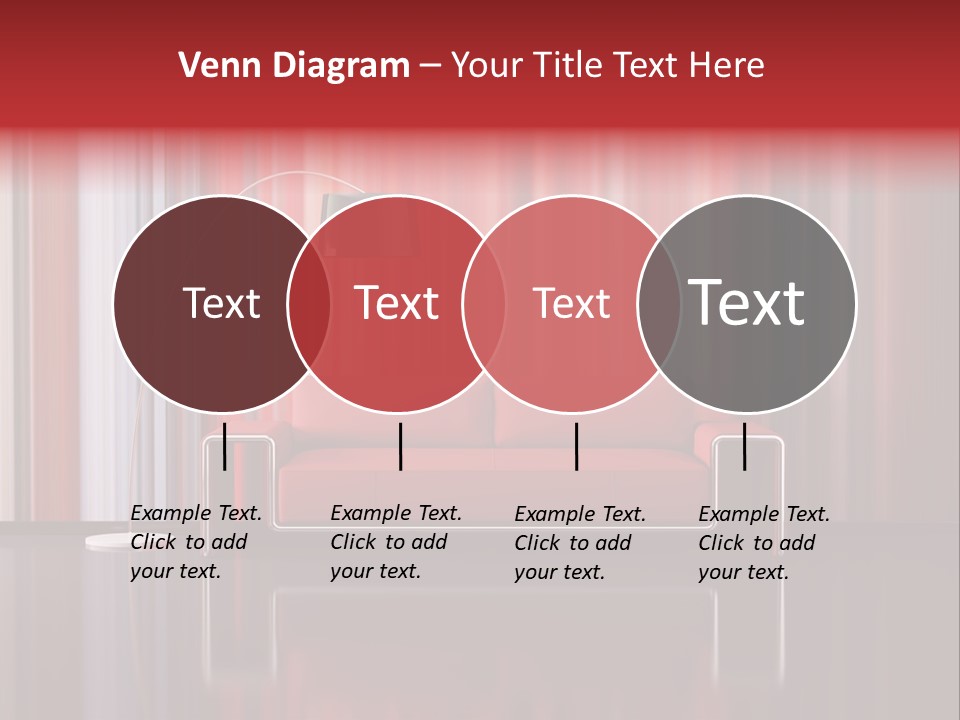 Modern Interior With Red Sofa PowerPoint Template