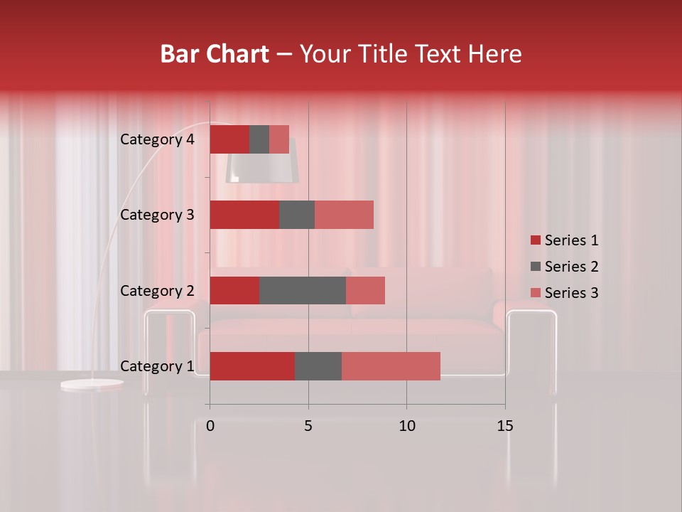 Modern Interior With Red Sofa PowerPoint Template