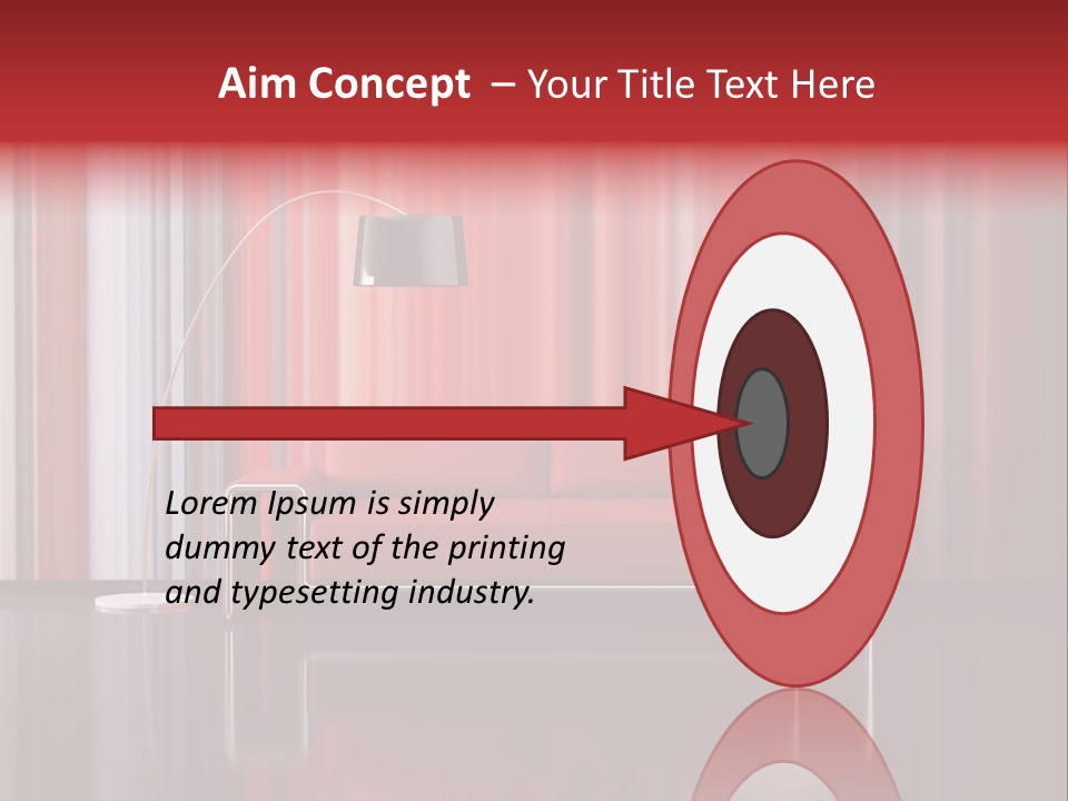 Modern Interior With Red Sofa PowerPoint Template
