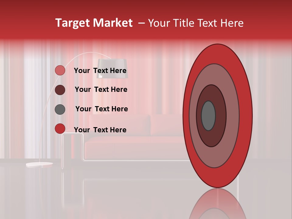 Modern Interior With Red Sofa PowerPoint Template