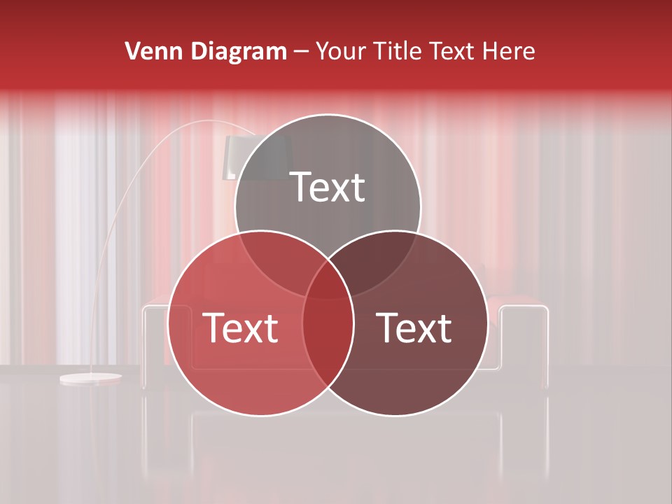 Modern Interior With Red Sofa PowerPoint Template