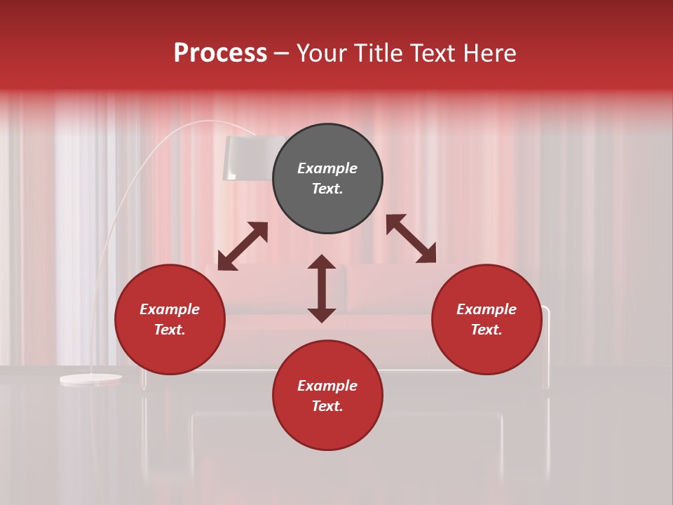 Modern Interior With Red Sofa PowerPoint Template