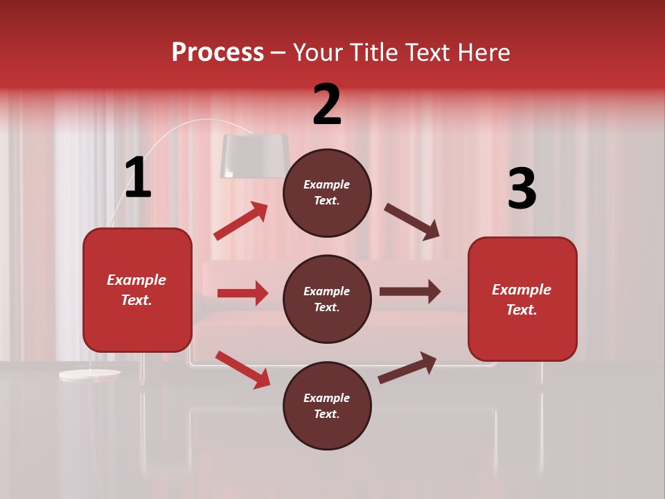 Modern Interior With Red Sofa PowerPoint Template