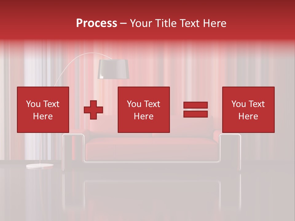 Modern Interior With Red Sofa PowerPoint Template