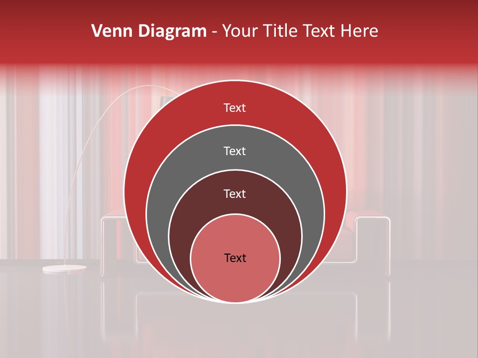 Modern Interior With Red Sofa PowerPoint Template