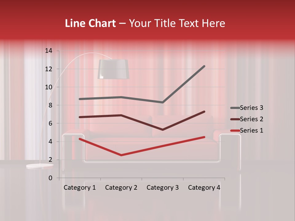Modern Interior With Red Sofa PowerPoint Template