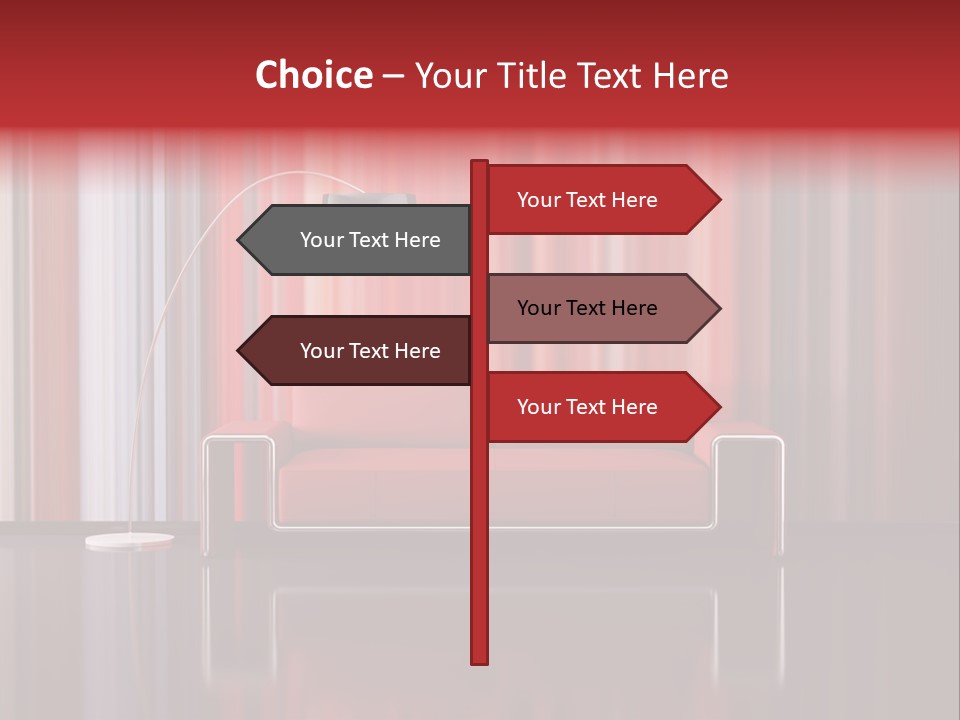 Modern Interior With Red Sofa PowerPoint Template